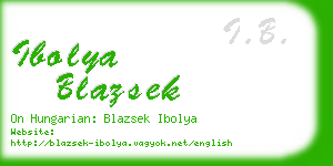 ibolya blazsek business card